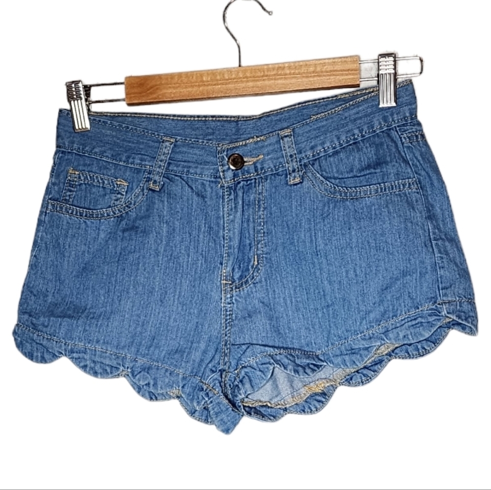 Ellison scalloped denim shorts
